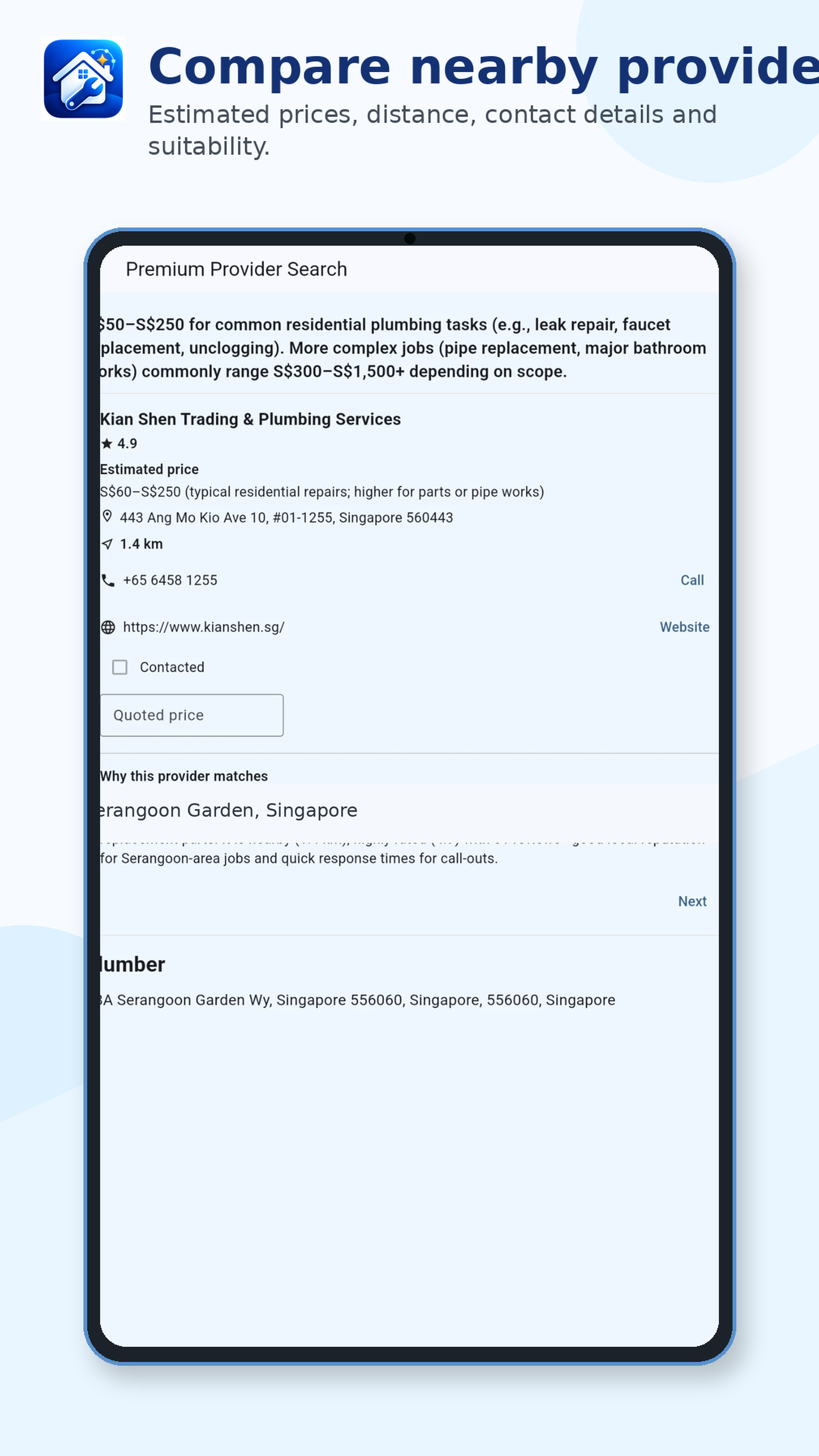 Handyman Marketplace Provider Search